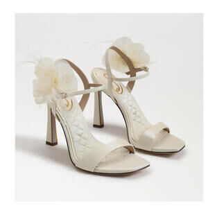 Sam Edelman Shoes Women's Size 5.5 Ivory Leana Silk Floral Heels Bridal Wedding